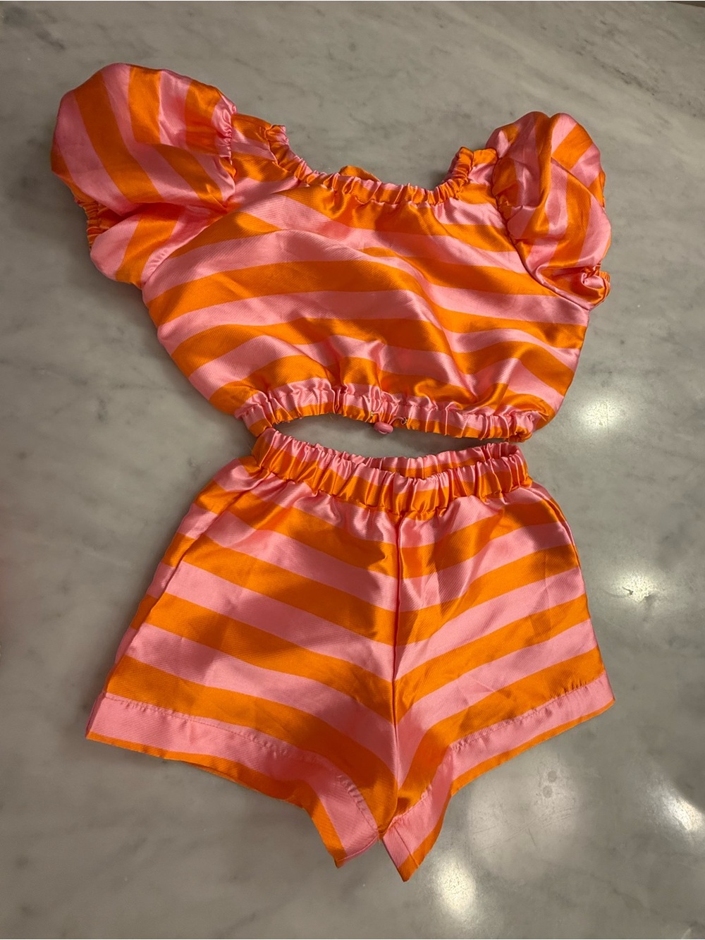 Absolutely ADORABLE Habitual Pink and Orange Striped Mini Skirt SET FOR GIRLS 💗🧡